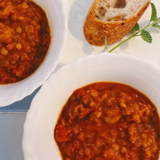 レンズ豆とソーセージの簡単カレー